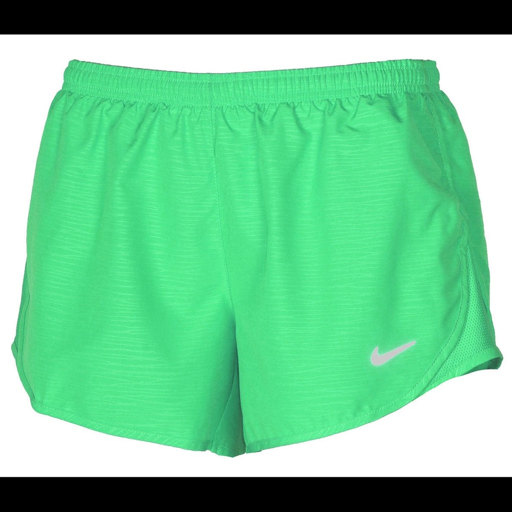 Nike green modern embossed tempo running shorts